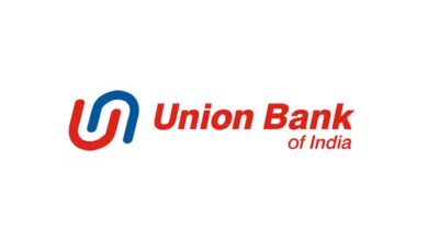 Logo of Union Bank of India featuring a red and blue interlinked 'U' symbol with the bank name written in red and blue text."